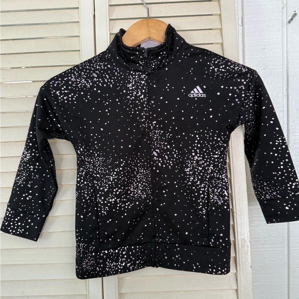 Adidas Black and White Logo Jacket